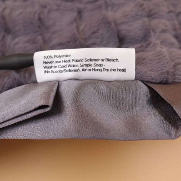 Blankets by Brian Lovey Minky Mini Blanket Gray 15"×13.5" Satin Ruffle - Picture 10 of 10